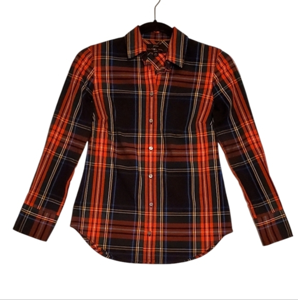 J.Crew Slim OP Perfect Plaid Slim Button Down Shirt Size 0‎ Petite NWOT